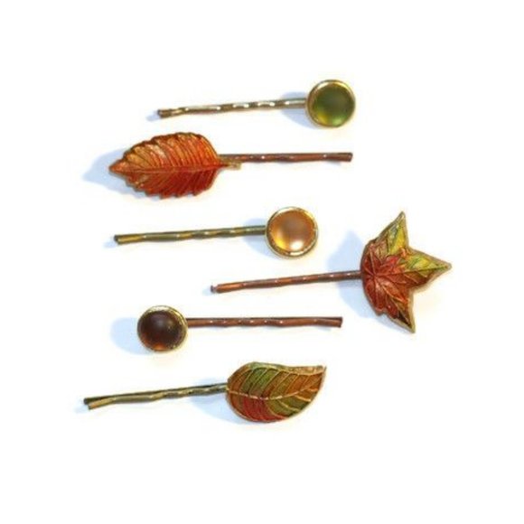 Fall Leaves Hair Pins - Picture 6 of 7